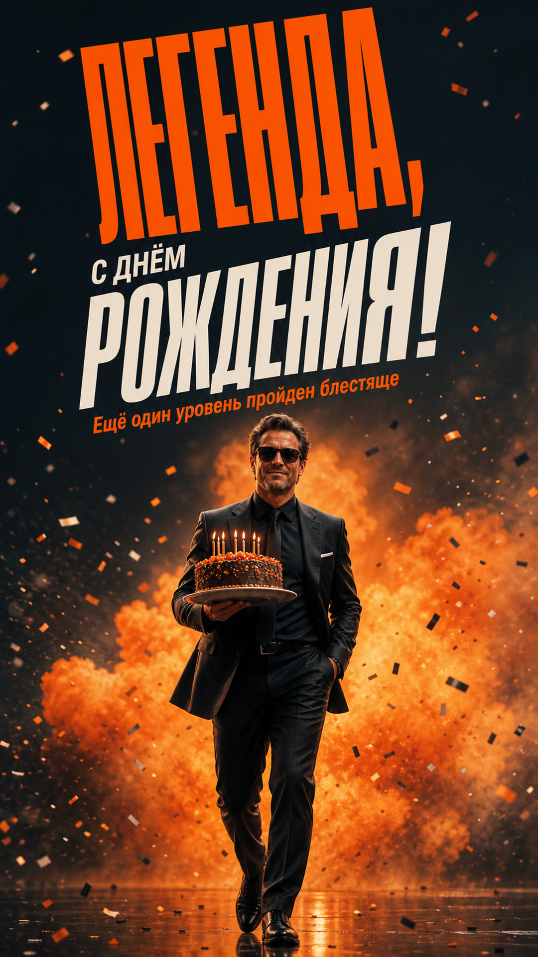 Музыкальная открытка №8: Легенда, с днём рождения. Ещё один уровень пройден блестяще