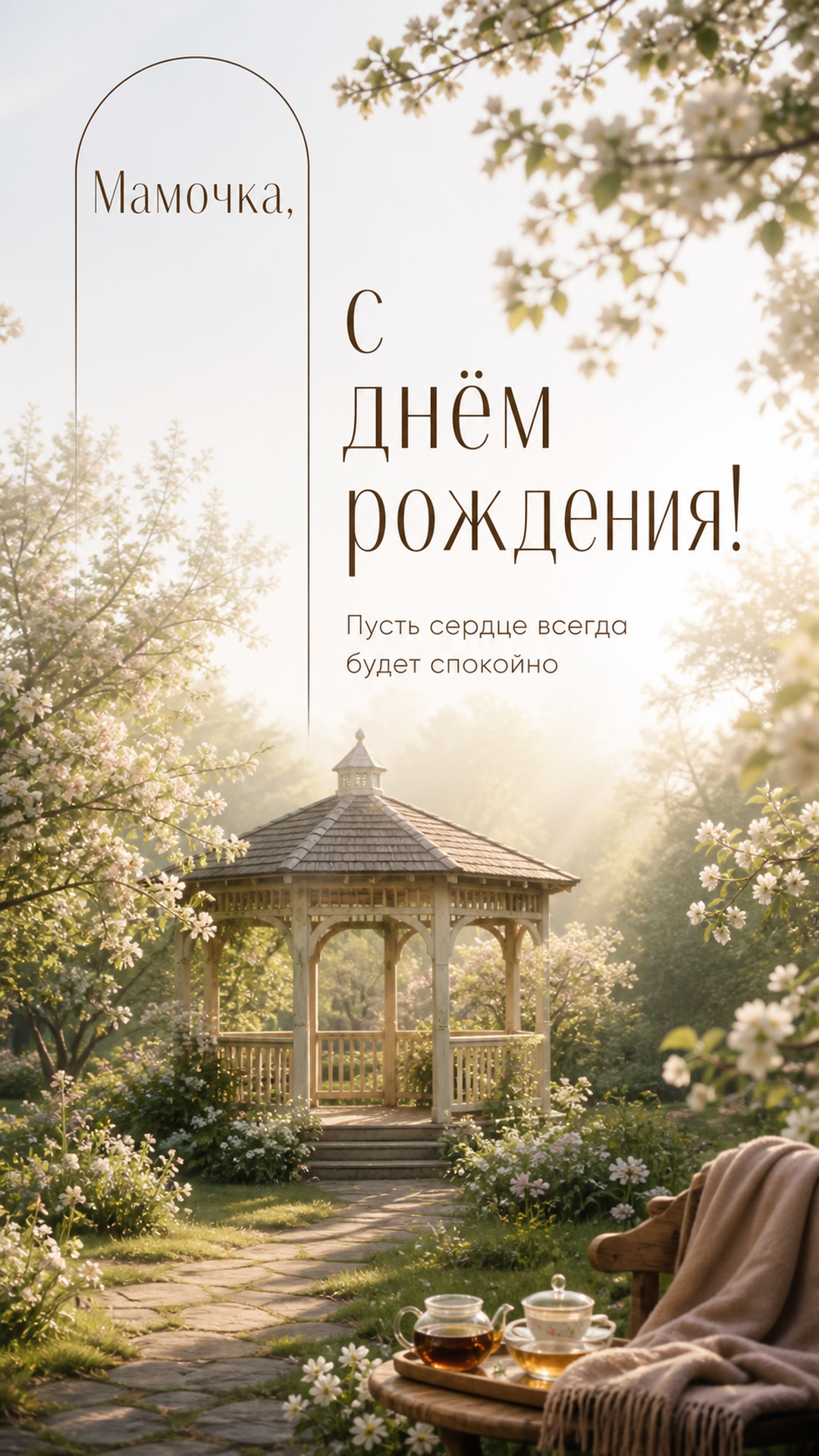 Музыкальная открытка №12: Мамочка, с днём рождения. Пусть сердце всегда будет спокойно