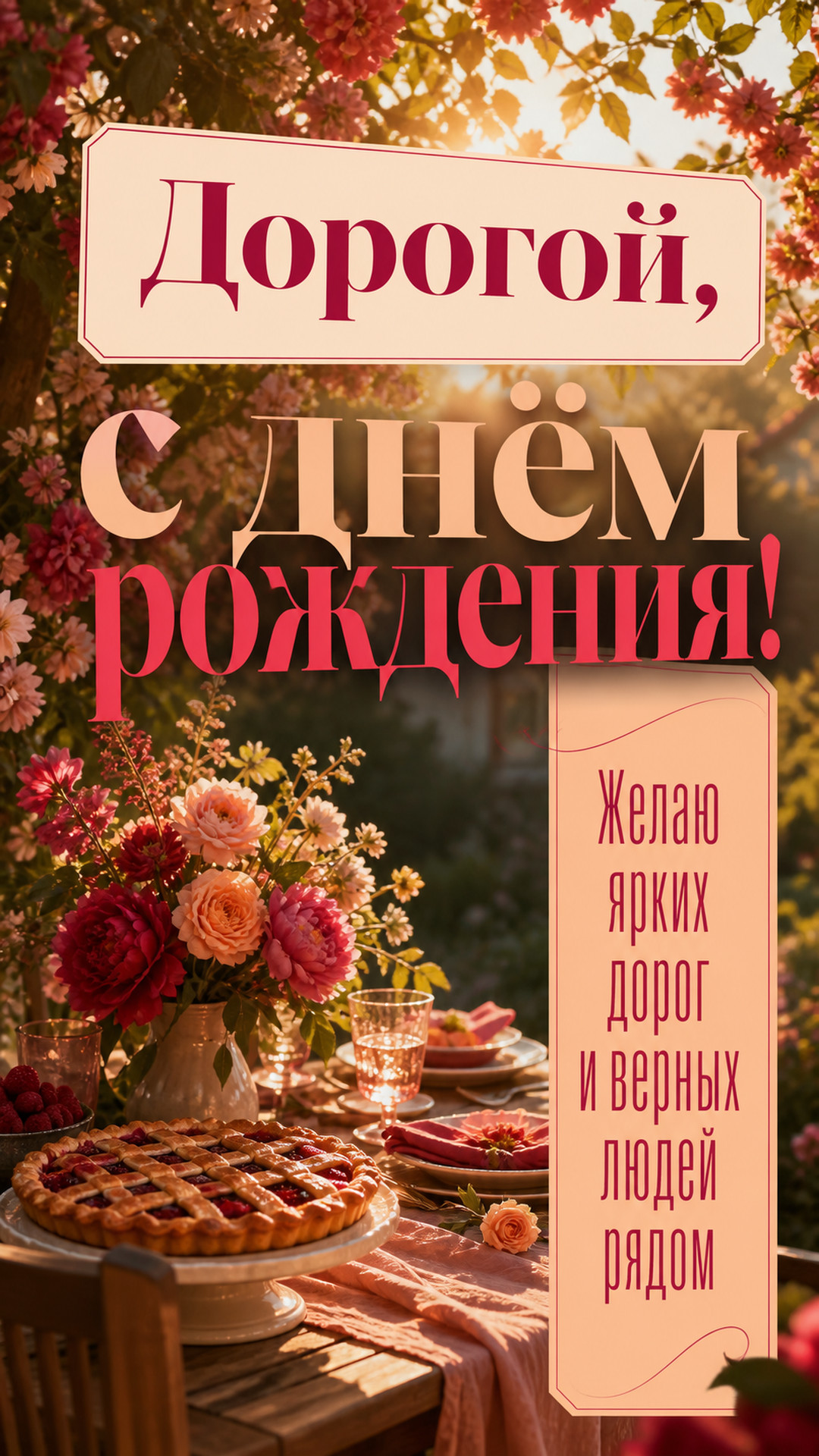 Музыкальная открытка №59: Дорогой, с днём рождения. Желаю ярких дорог и верных людей рядом