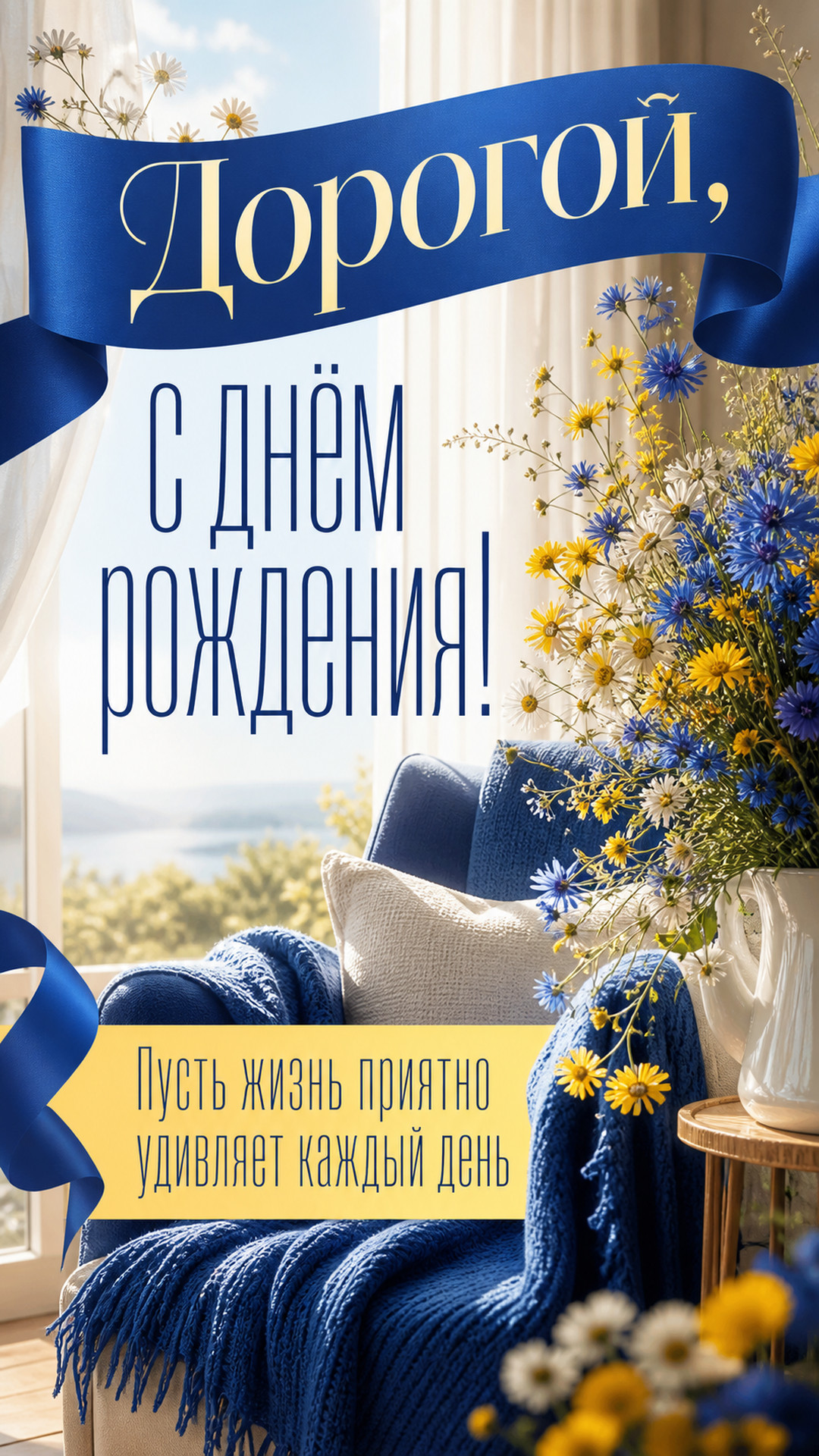 Музыкальная открытка №60: Дорогой, с днём рождения. Пусть жизнь приятно удивляет каждый день