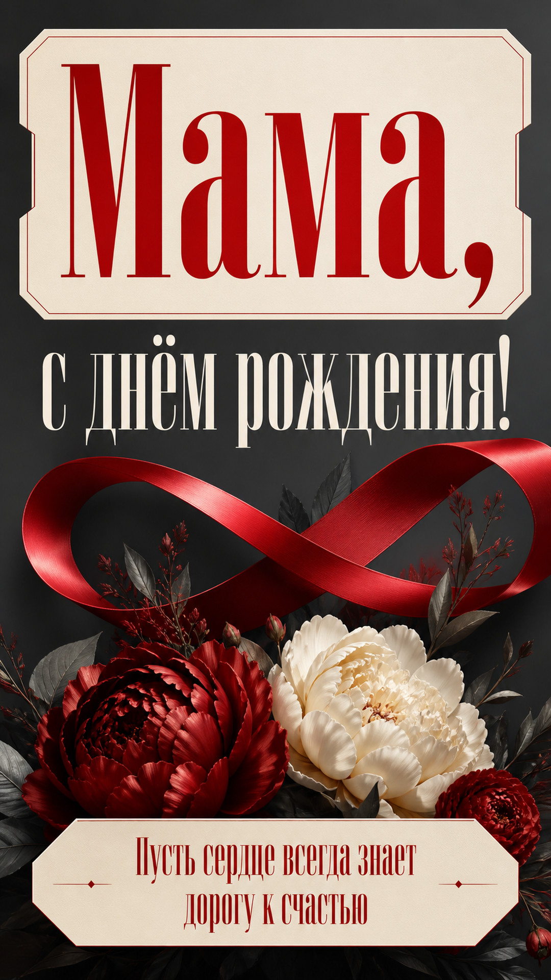 Музыкальная открытка №74: Мама, с днём рождения. Пусть сердце всегда знает дорогу к счастью