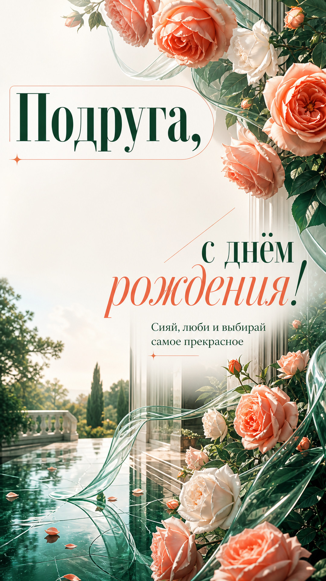 Музыкальная открытка №81: Подруга, с днём рождения. Сияй, люби и выбирай самое прекрасное
